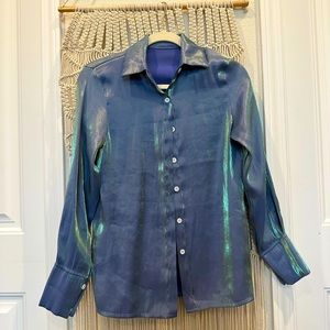 Iridescent button down shirt